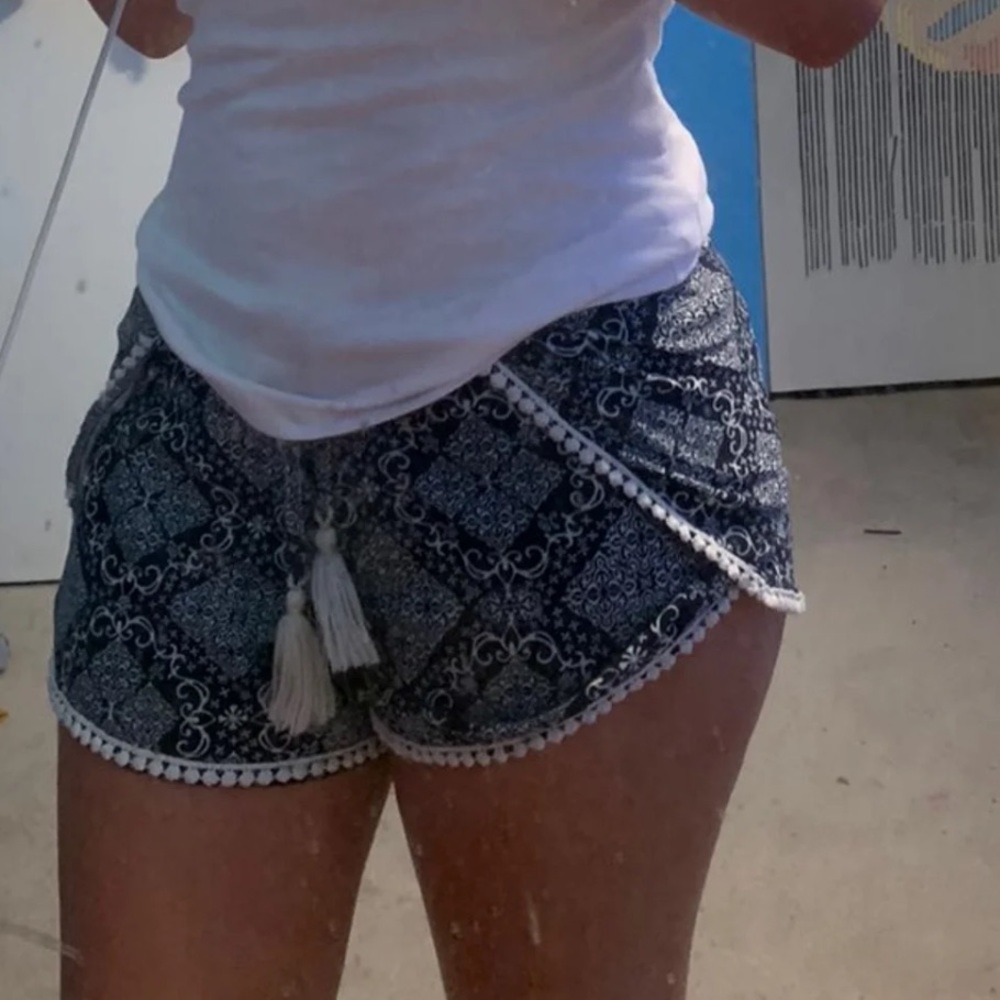 cute blue paisley shorts